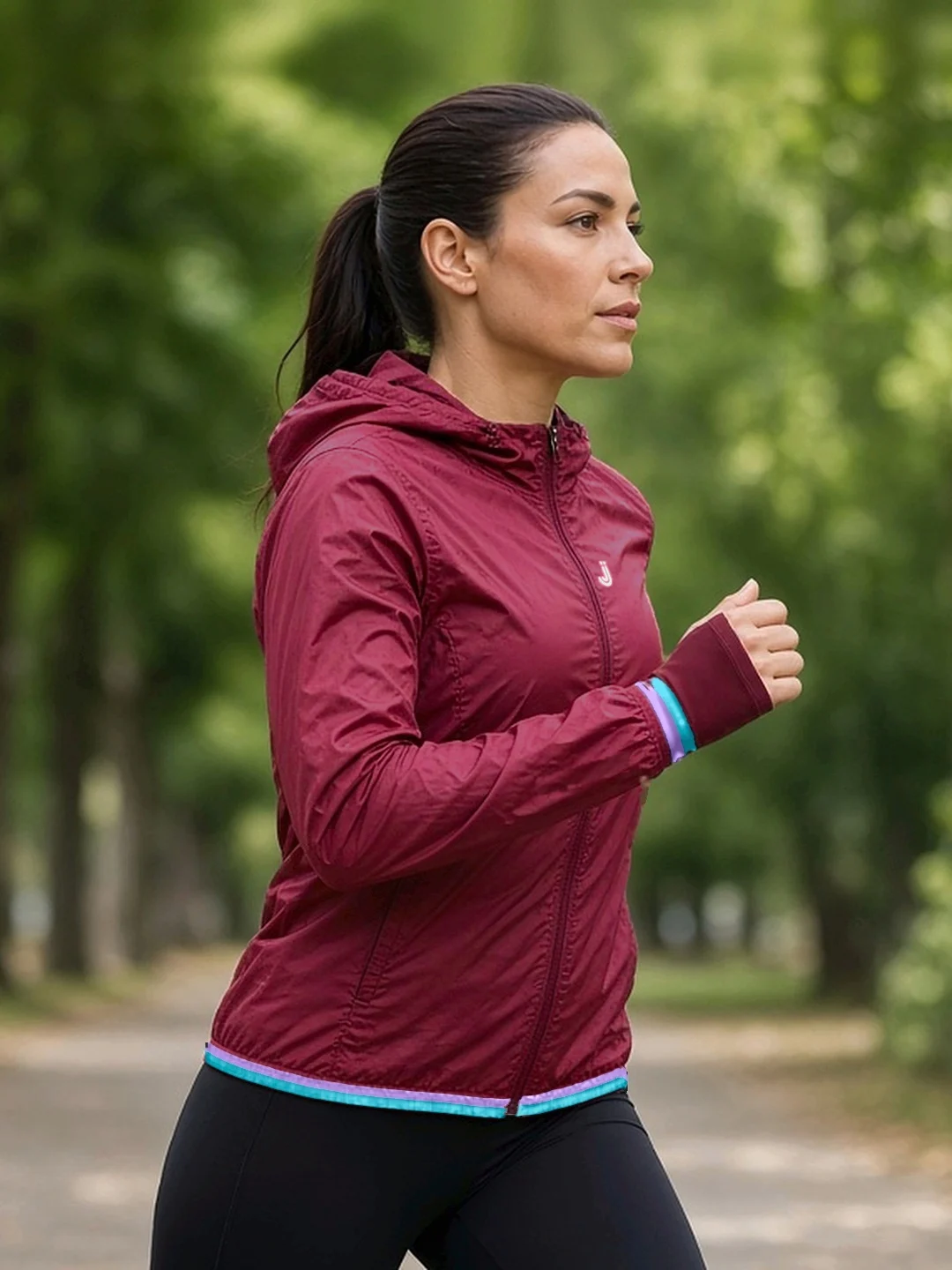 Aero Run Windbreaker - Burgundy - side