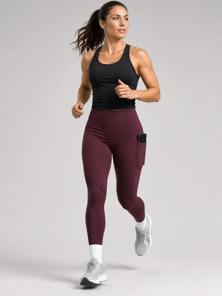 Aero Run Leggings - Burgundy